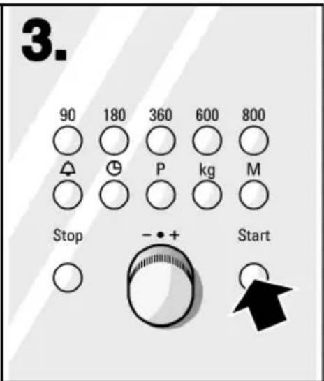 3. 90 180 360 600 800 △ P kg M Stop - • + Start