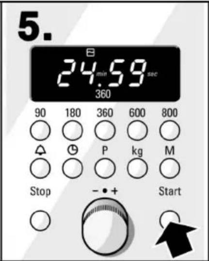 5. 24 min 59 sec 360 90 180 360 600 800 Stop - • + Start
