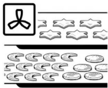 Image displaying a Japanese currency symbol and various currency items arranged in rows, including crescent moon, star, and euro coin.