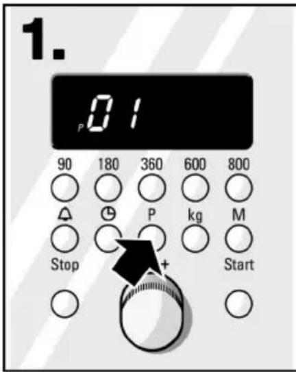 1. 01 90 180 360 600 800 Stop P kg M + Start