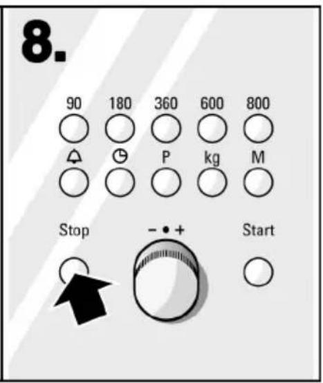 8. 90 180 360 600 800 △ ⊕ P kg M Stop - • + Start