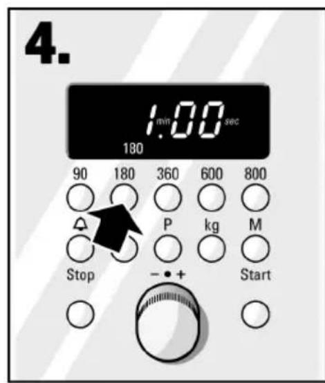4. 180 90 180 360 600 800 Stop P kg M - • + Start