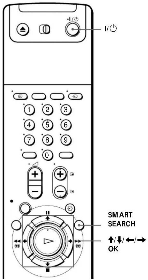 I/○ 1 2 3 4 5 6 7 8 9 0 + + - + SMART SEARCH ↑/↓/←/→ OK
