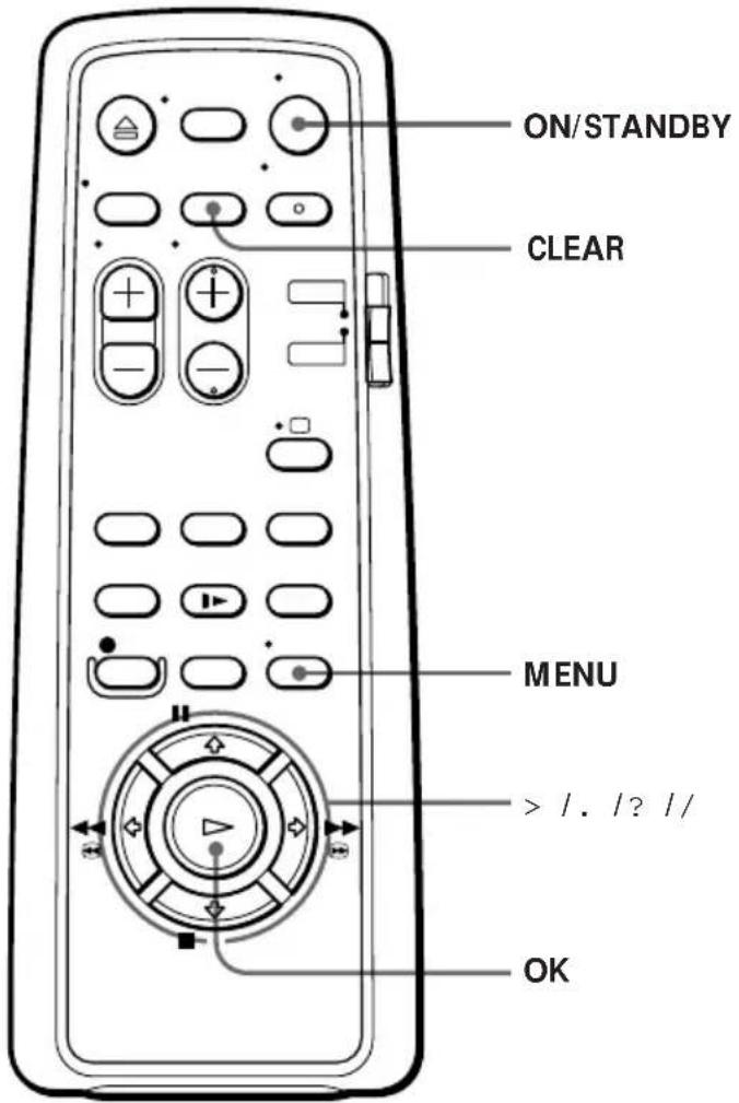 ON/STANDBY CLEAR MENU > /. / ? // OK