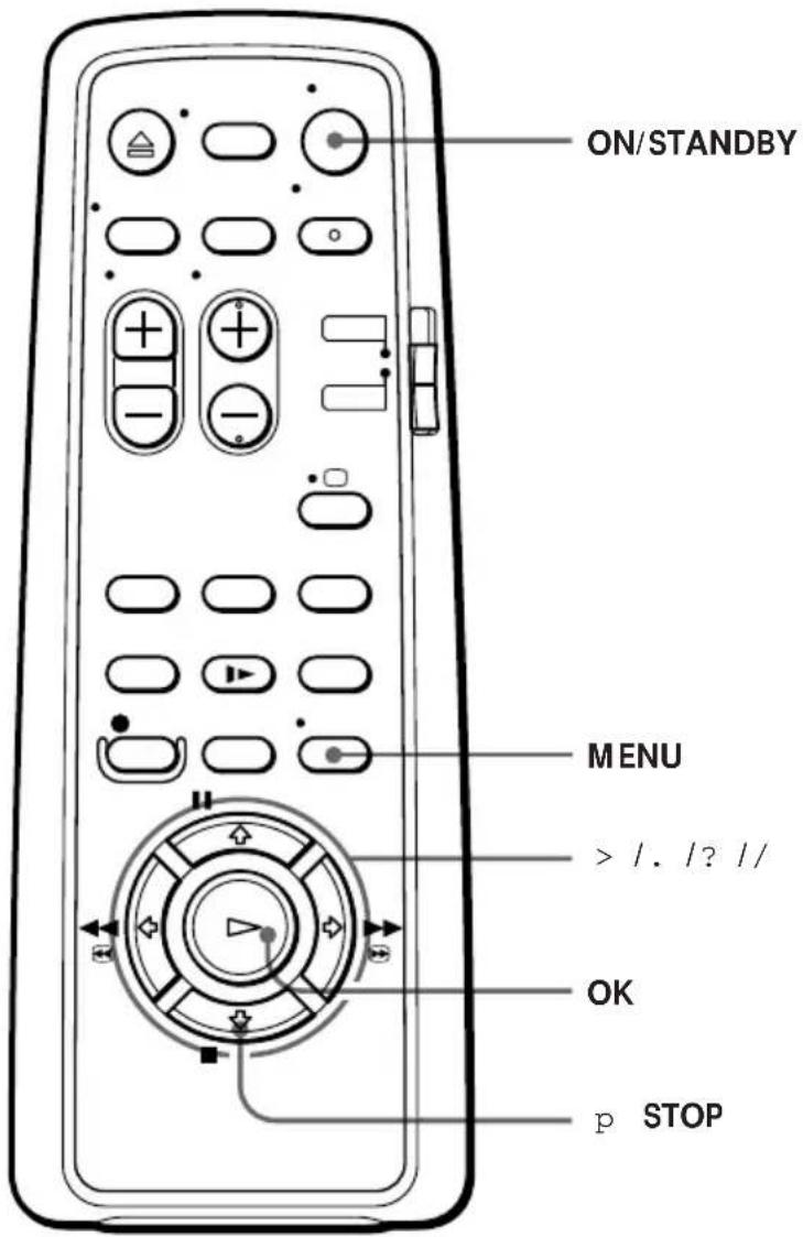ON/STANDBY MENU > / . /? // OK p STOP