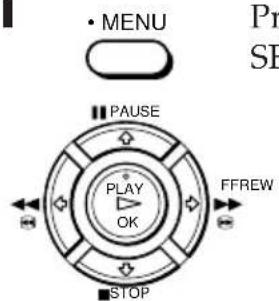 • MENU Pr SP PAUSE PLAY OK FFREW STOP