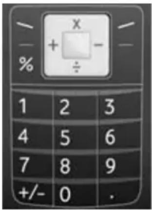 - x - + - % ÷ 1 2 3 4 5 6 7 8 9 +/- 0 .