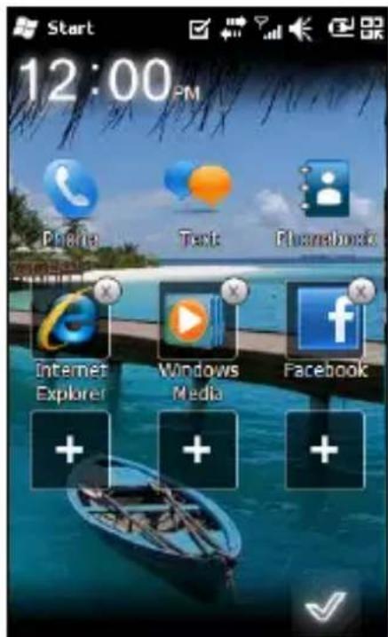 ACER BeTouch e100 - Changing or removing shortcuts - 1