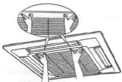 Maxicool CCH70H4C - The procedure of opening the suction grille and removing the air filter - 1