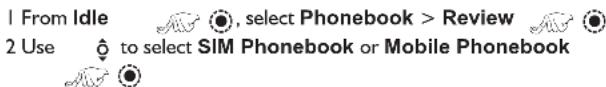 PANASONIC EB-GD76 - Review the Phonebook - 1