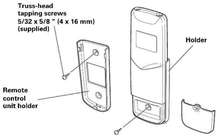Truss-head tapping screws 5/32 x 5/8" (4 x 16 mm) (supplied) Remote control unit holder Holder