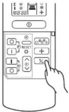 Hand interacting with a refrigerator control panel showing function keys and buttons
