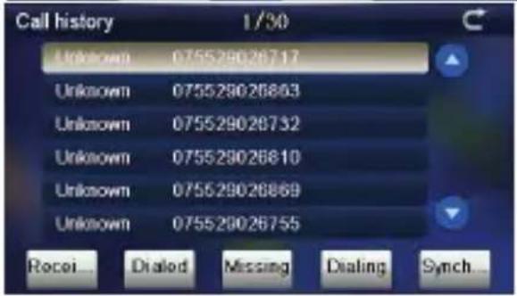 Call history 1/30 Unknown 075529026717 Unknown 075529026863 Unknown 075529026732 Unknown 075529026810 Unknown 075529026869 Unknown 075529026755 Rocci... Dialled Missing Dialing Synch...