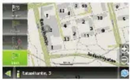 Screenshot of a map interface showing labeled locations and a navigation panel with 'Ratasiharke, 3'