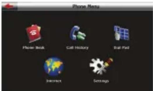 Phone Maps File Book Call History Bull Pad Interact Settings