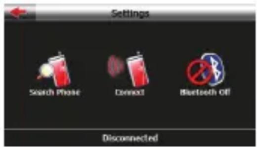 Settings Search Phase Connect Bluetooth Off Disconnected