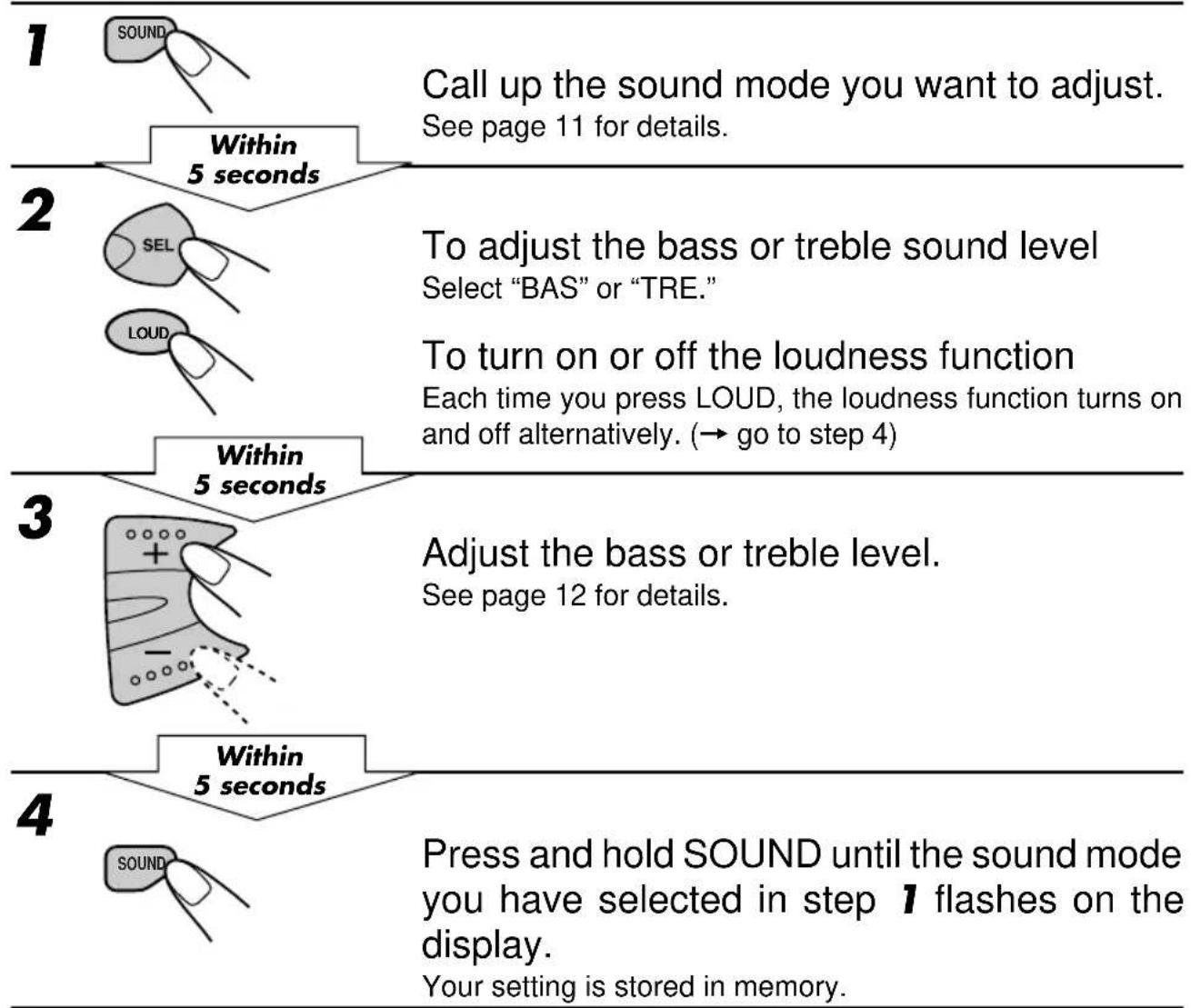 JVC KS-F315 - Storing your own sound adjustments - 2