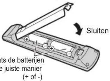 Sluiten suts de batterijen e juiste manier (+ of -)