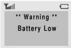 ** Warning ** Battery Low