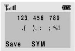 123 456 789 .(), : ; %! Save SYM