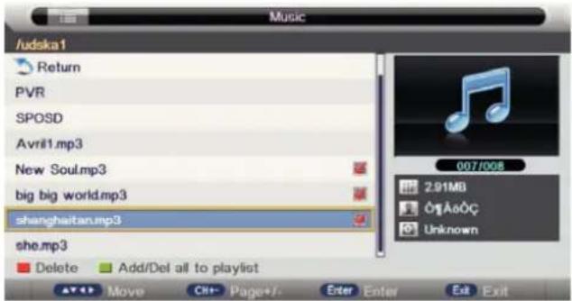 /udska1 Return PVR SPOSD Avril1.mp3 New Soul.mp3 big big world.mp3 shanghai.mp3 she.mp3 Delete Add/Del all to playlist 007/008 2.91MB O:AaOÇ Unknown Move C#: Page+/. Enter Enter Exit Exit
