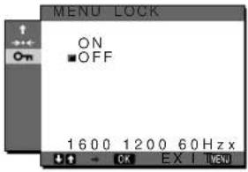 BLOKADA MENU WŁ. WYŁ. 1600 1200 60 Hz x + - OK EX | MENU