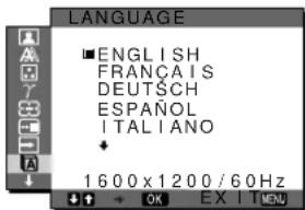 SPRÅK ■ SVENSKA ENGLISH FRANÇAIS DEUTSCH ESPAÑOL ITALIANO 1600x1200/60Hz