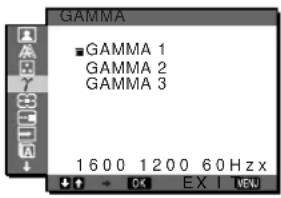 SONY SDM-S204E - γ GAMMA menüsü - 1