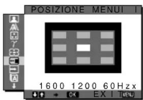 POSIZIONE MENU 1600 1200 60Hz OK EX I TWO
