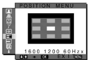 POSITION MENU 1600 1200 60Hz OK EXIT NEW