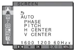 SCREEN AUTO PHASE PITCH H CENTER V CENTER 1600 1200 60 Hz x