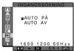 INGÅNGSSÖKNING AUTO PÅ AUTO AV 1600 1200 60 Hz x EX I TWO