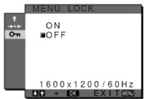 ZAMKNUTÍ MENU ZAPNUTO VYPNUTO 1600x1200/60Hz OK EXIT MENU