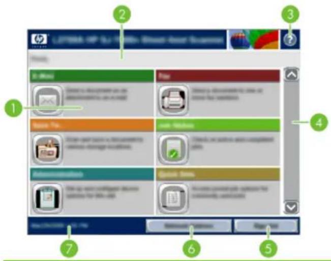 HP Scanjet Enterprise 7000N - Home screen - 1