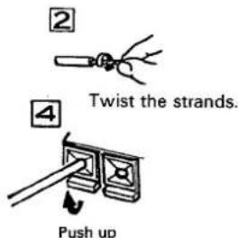 2 Twist the strands. 4 Push up