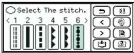 Select The stitch. < 1 2 3 4 5 6 >