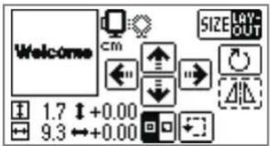 Welcome cm SIZE OUT 1.7 ↑ +0.00 9.3 ↔ +0.00