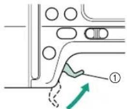 Technical diagram showing a mechanical or fluid system with labeled components and directional arrow
