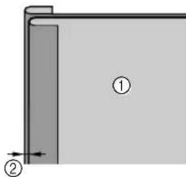 BABY LOCK Sofia BL137A - Press the seam allowance so that the right side (the side that will not be stitched) has an extra 3 mm (1/8 inch). - 1