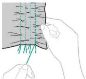 BABY LOCK Sofia BL137A - Pull the bobbin threads to create gathers. Smooth the gathers by ironing them. - 1