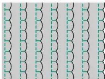 BABY LOCK Sofia BL137A - Unfold the fabric, and then iron the tucks down to one side. - 1