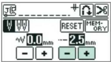 JIP + + W V RESET MEM- ORY 0.0 mm -2.5 mm - + - +