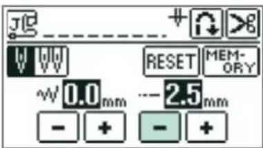 JIP + + V V V RESET MEM- ORY 0.0 mm -2.5 mm - + - +