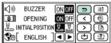 BUZZER ON OFF OPENING ON OFF INITIAL POSITION [ ENGLISH ]