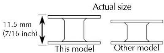 Actual size 11.5 mm (7/16 inch) This model Other model