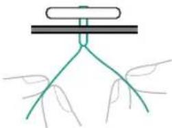 BABY LOCK Sofia BL137A - Pull the upper thread at the end of the stitching to the wrong side of the fabric, and then tie it with the bobbin thread. - 1