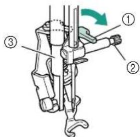 Technical diagram of a mechanical device with numbered components and directional arrow indicating rotation or movement