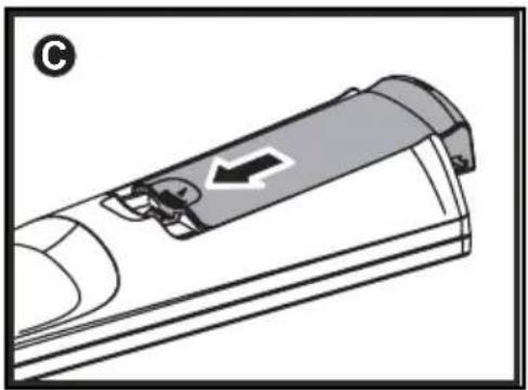 HANNSPREE ST329 - Inserting the Remote Control Batteries - 3