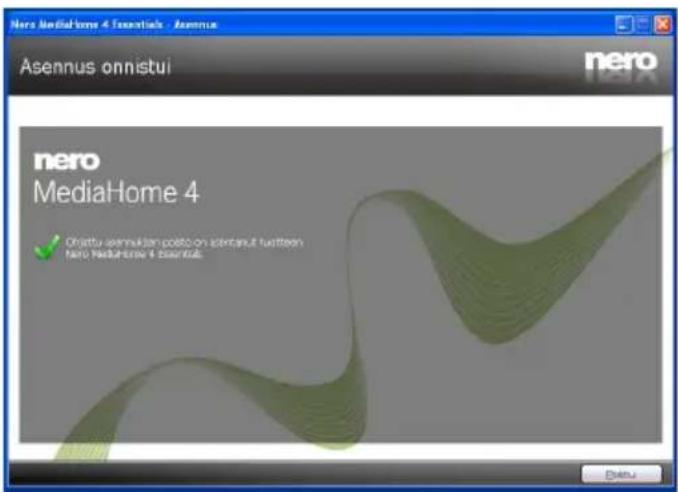 nero MediaHome 4 Essentials - Asennus Asennus onnistui nero nero MediaHome 4 √ Onlettu seminikan posted on seminut funteen nero MediaHome 4 Essentials