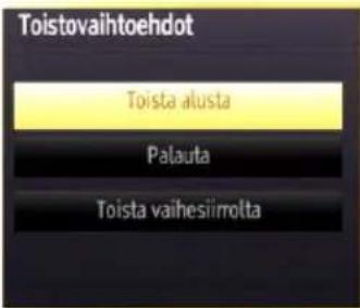 Toistovaihtoehdot Toista alusta Palauta Toista vaihesiimolta